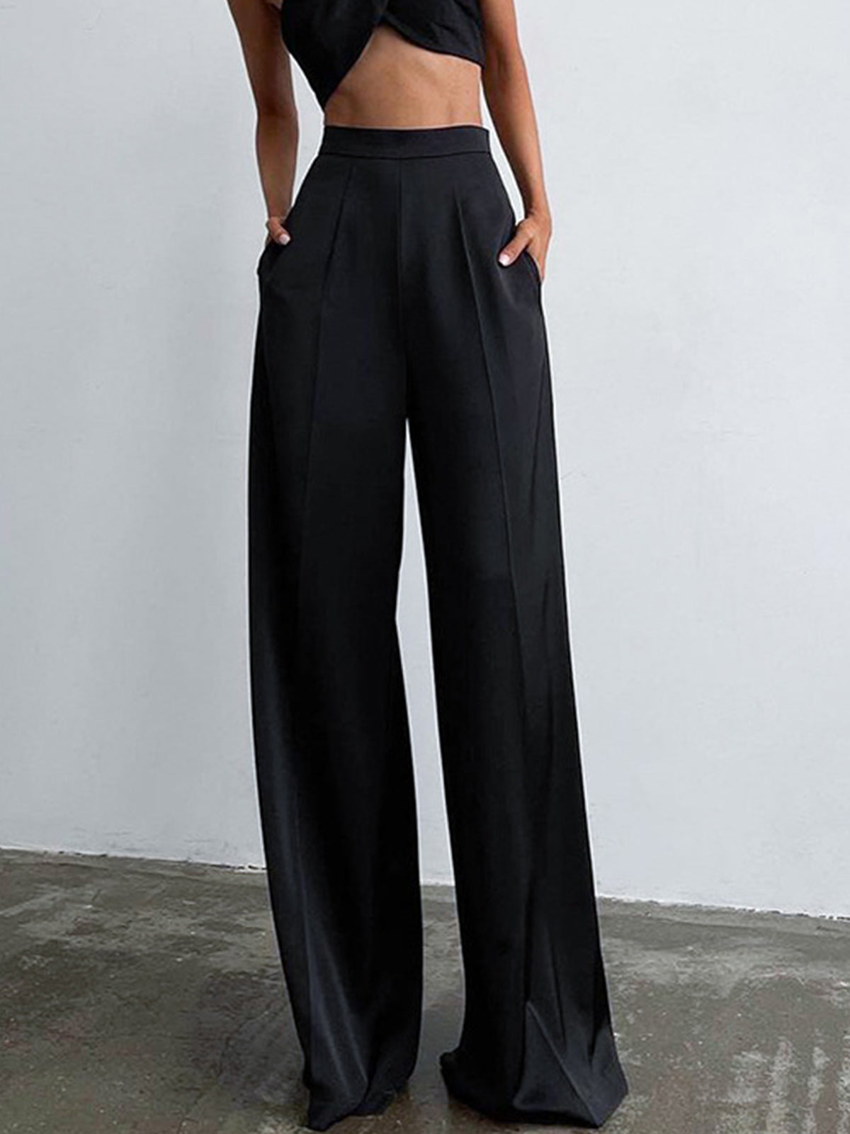 Pantalon large en satin oversize