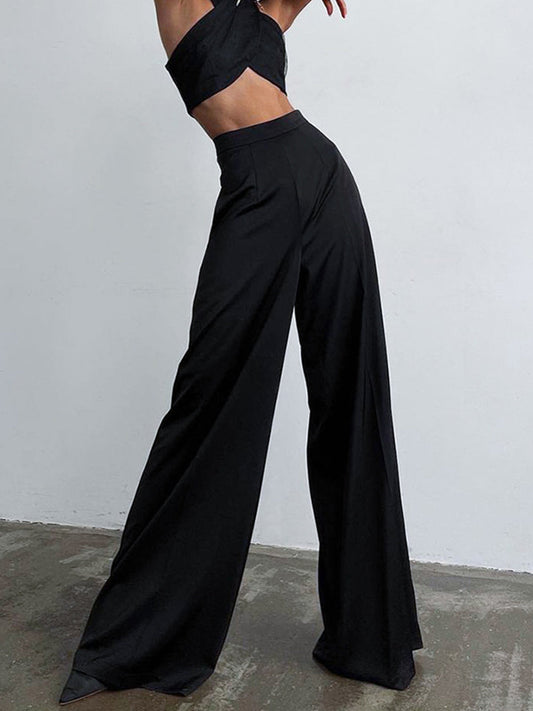 Pantalon large en satin oversize